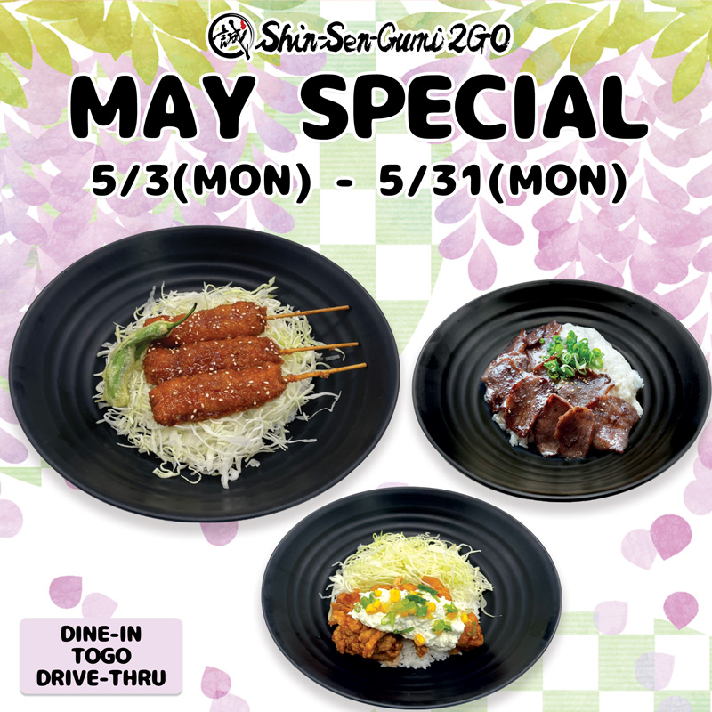 2Go Gardena May Special with 3 Special Bowls for the Month