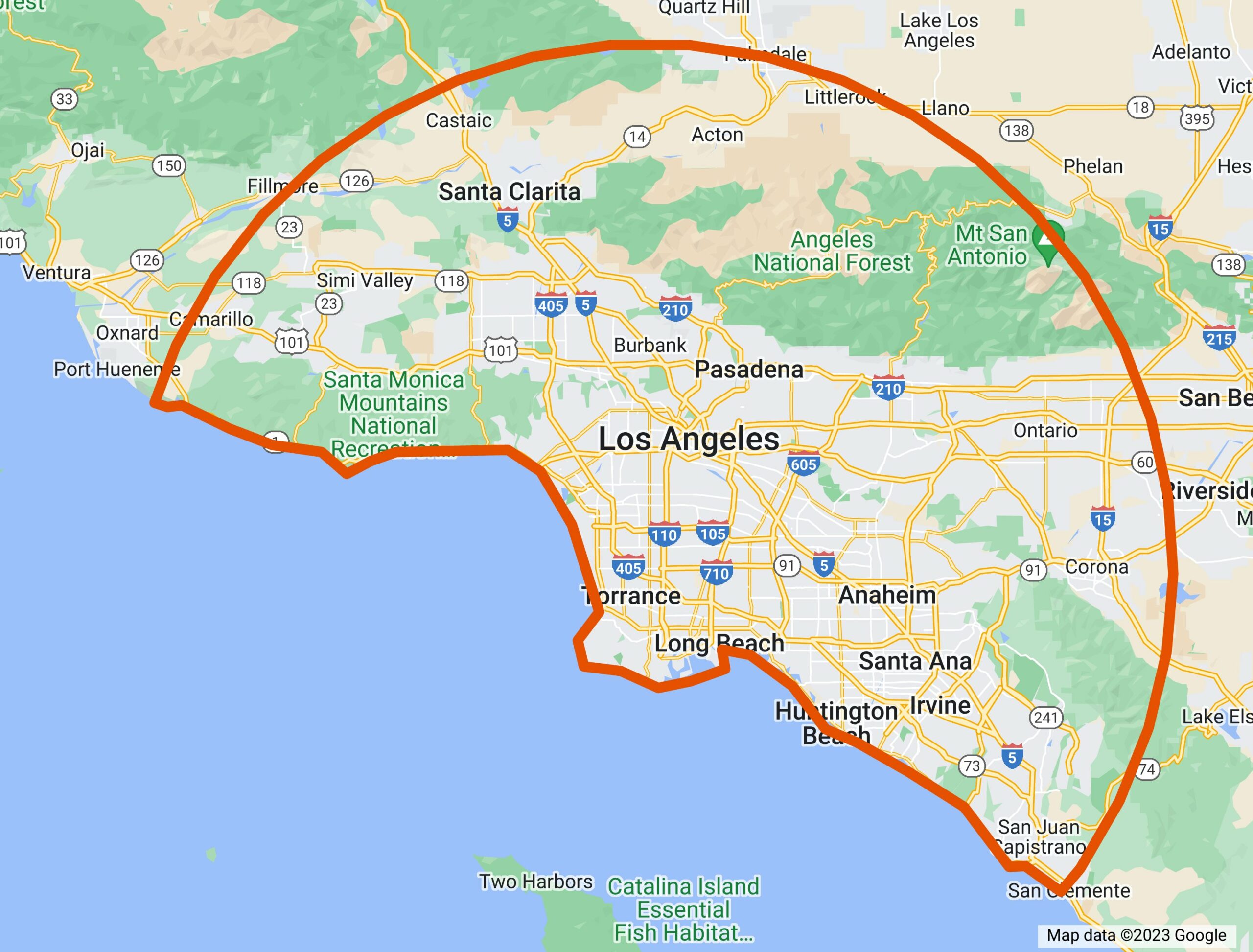 catering map radius